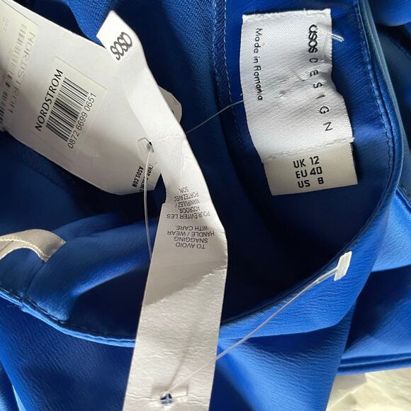 NWT ASOS Design Bias Cut Satin Midi Halter Dress Size 8 - Picture 9 of 10